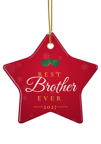 Best Brother Ever ornament, star shape