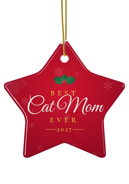 Best Cat Mom Ever ornament, star shape