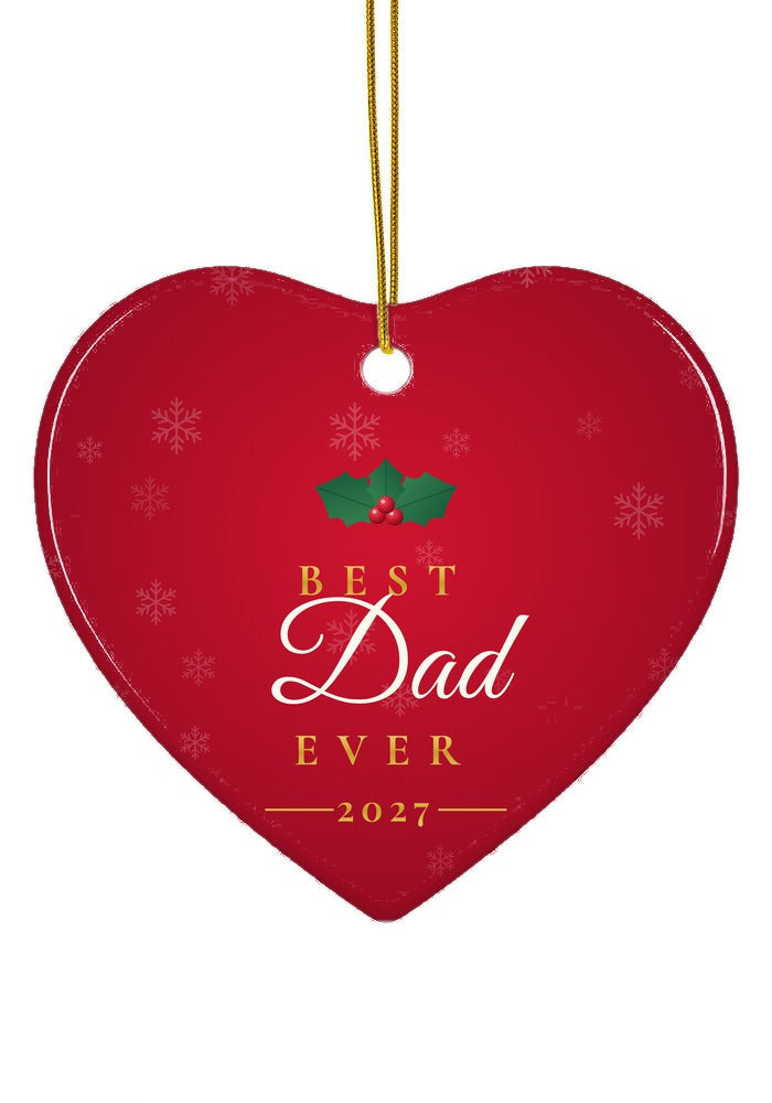 Best Dad Ever ornament, heart shape
