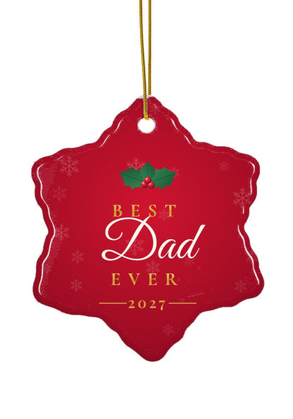 Best Dad Ever ornament, snowflake shape