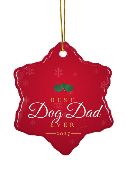 Best Dog Dad Ever ornament, snowflake shape