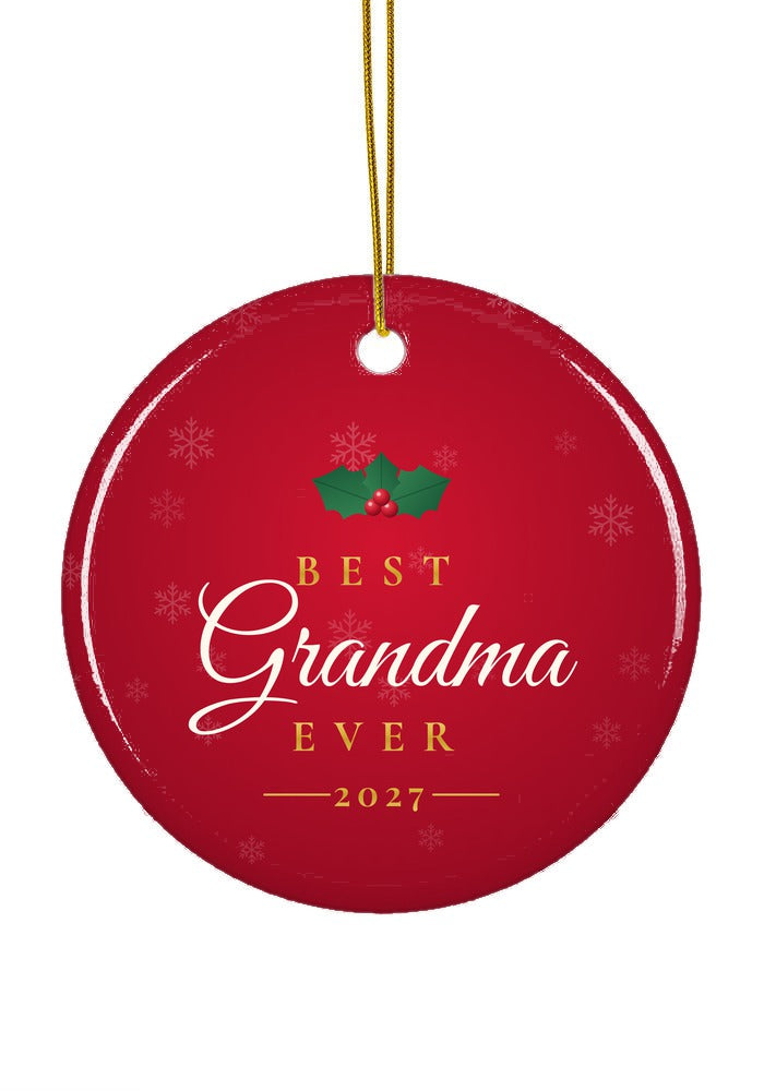 Best Grandma Ever ornament, circle shape