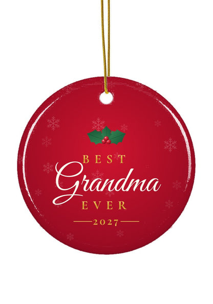 Best Grandma Ever ornament, circle shape