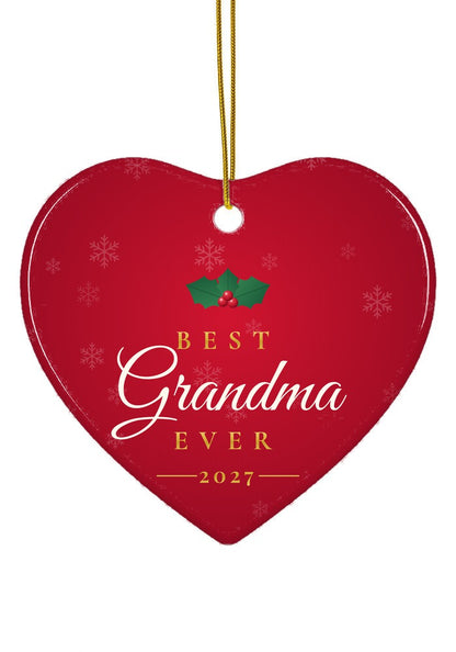Best Grandma Ever ornament, heart shape
