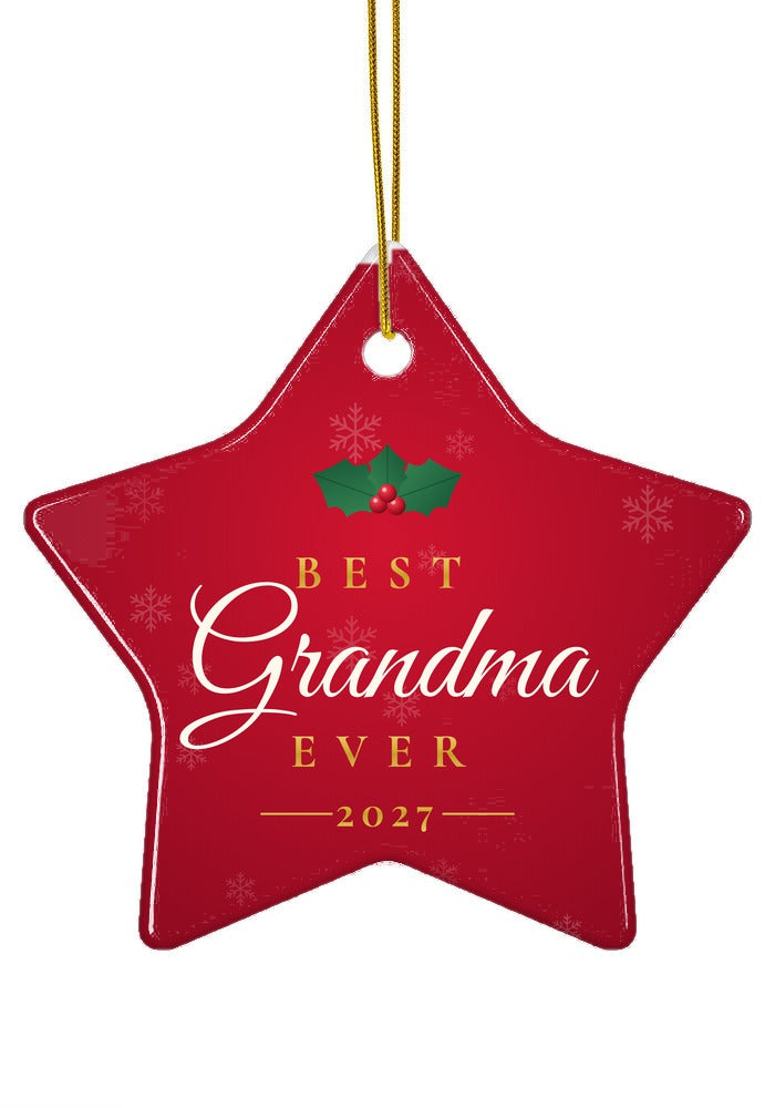 Best Grandma Ever ornament, star shape