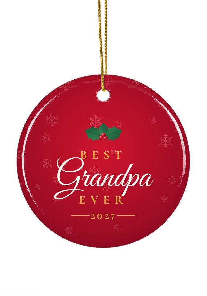 Best Grandpa Ever ornament, circle shape