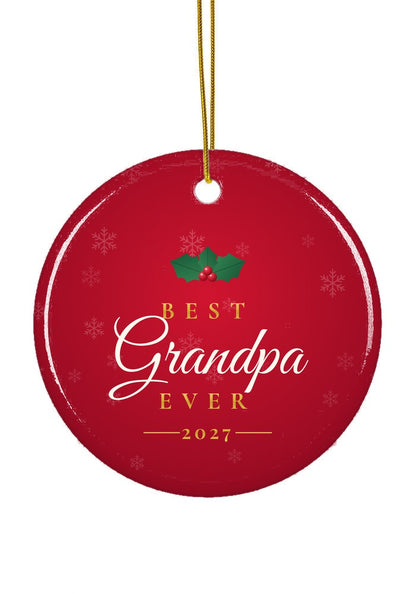 Best Grandpa Ever ornament, circle shape