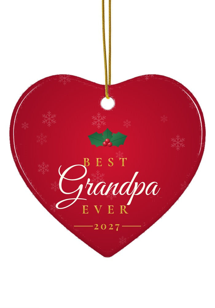 Best Grandpa Ever ornament, heart shape