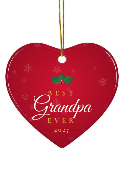 Best Grandpa Ever ornament, heart shape