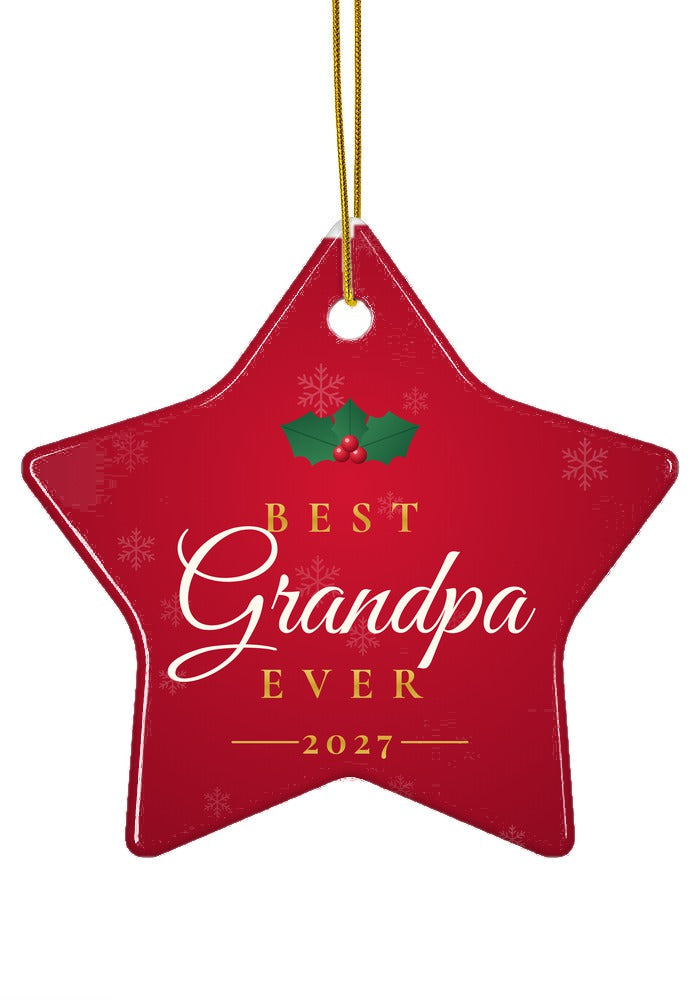 Best Grandpa Ever ornament, star shape
