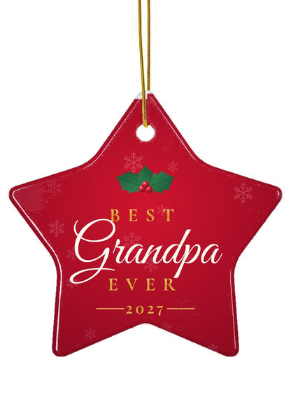 Best Grandpa Ever ornament, star shape
