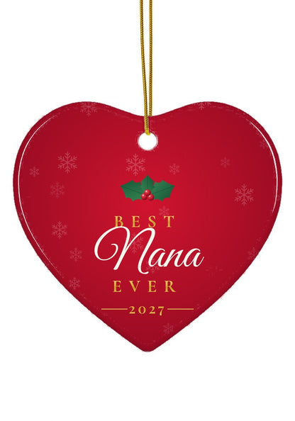 Best Nana Ever ornament, heart shape