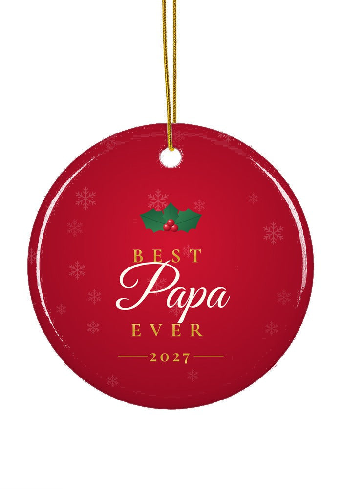 Best Papa Ever ornament, circle shape