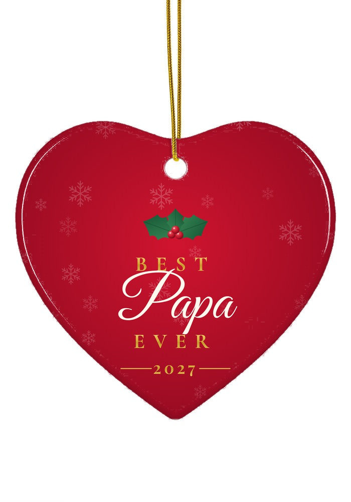 Best Papa Ever ornament, heart shape