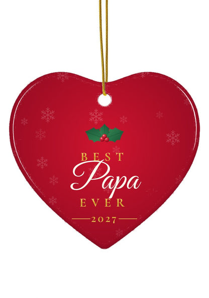 Best Papa Ever ornament, heart shape