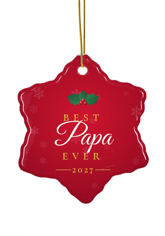 Best Papa Ever ornament, snowflake shape