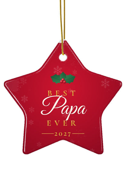 Best Papa Ever ornament, star shape