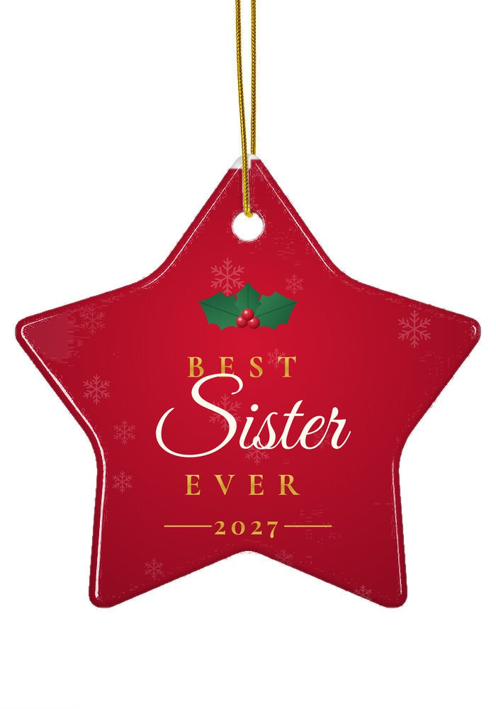 Best Sister Ever ornament, star shape