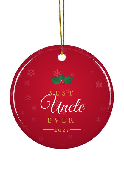 Best Uncle Ever ornament, circle shape