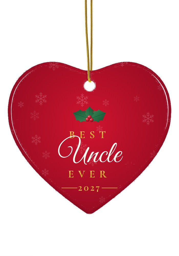 Best Uncle Ever ornament, heart shape