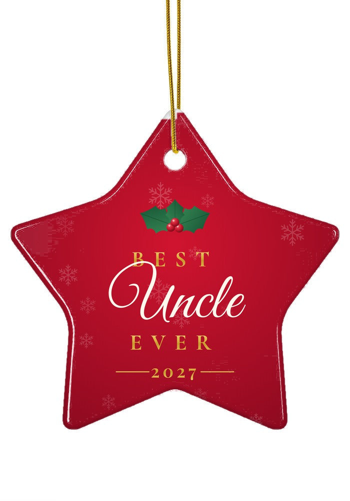 Best Uncle Ever ornament, star shape