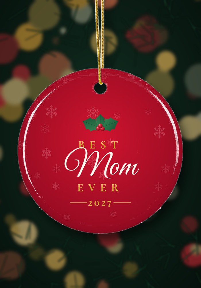 Best Ever Christmas ornament hanging on a Christmas tree