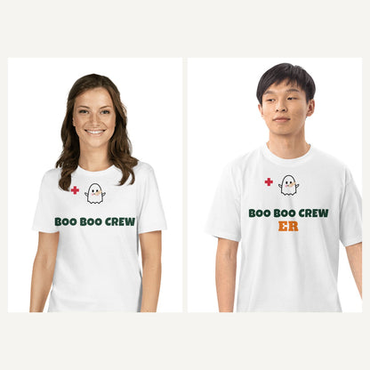 Boo Boo Crew Nurse Halloween Shirts in White, matching set