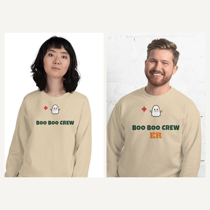 Boo Boo Crew Nurse Halloween Sweatshirts in Sand, matching set