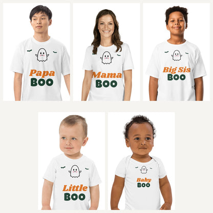 Boo Crew Family Halloween Shirts in White, family set