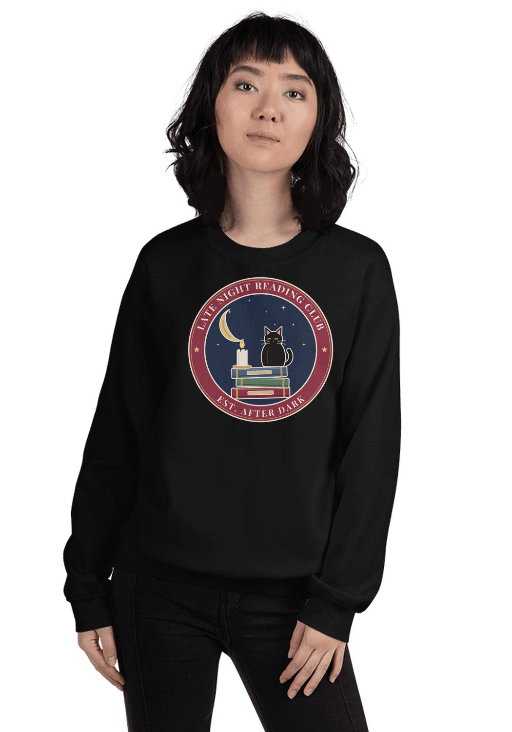 Late Night Reading Club sweatshirt in Black