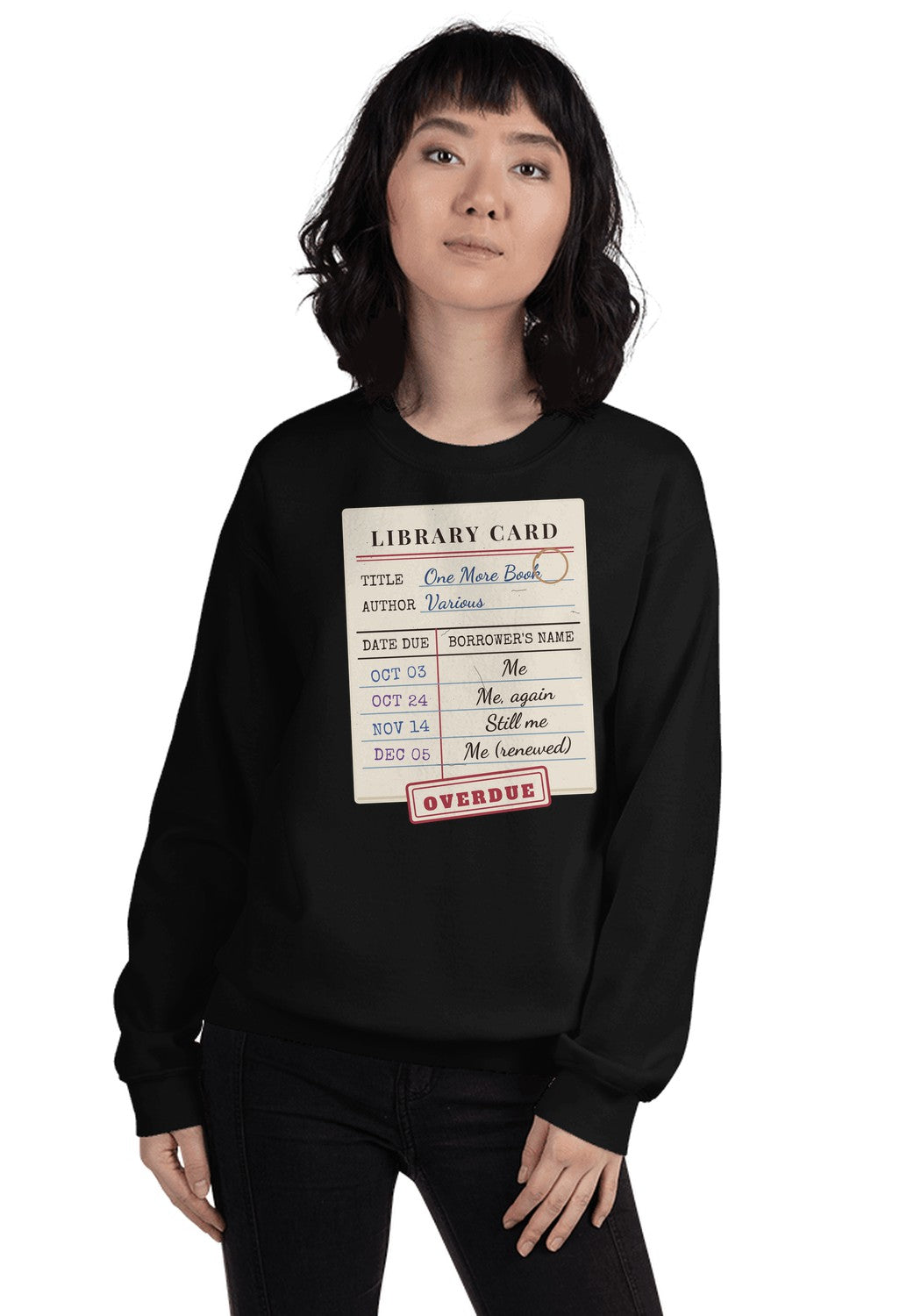Library Card (Borrower: Me, Again) sweatshirt in Black