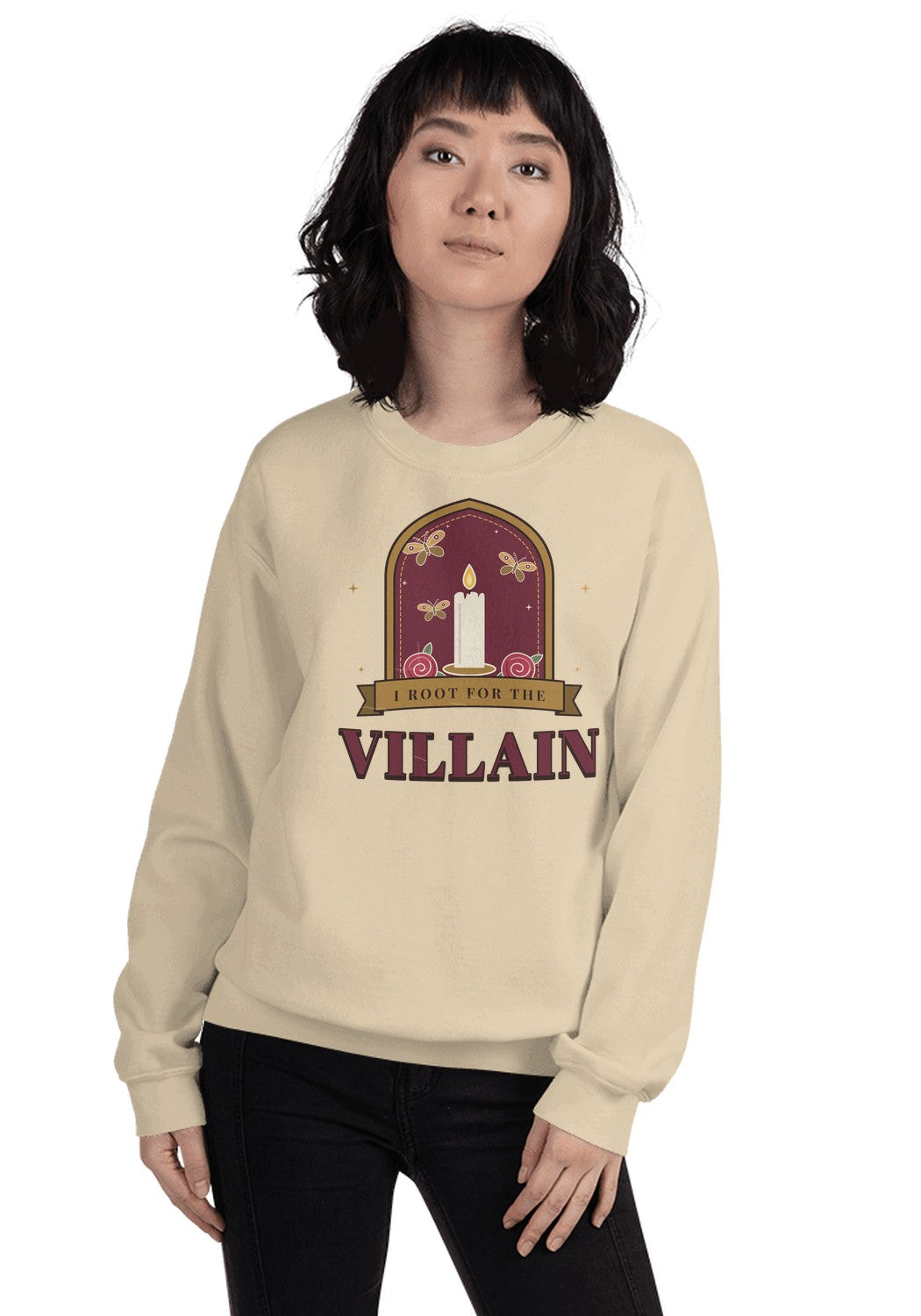 I Root for the Villain sweatshirt in Sand