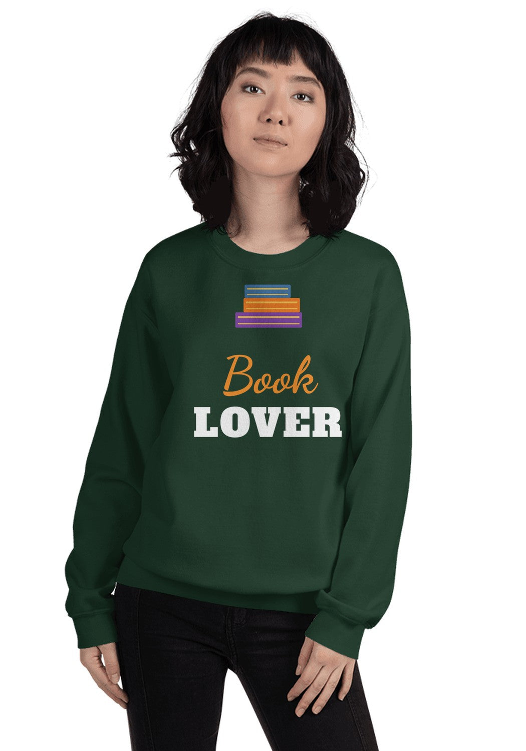 Book Lover sweatshirt in Forest Green