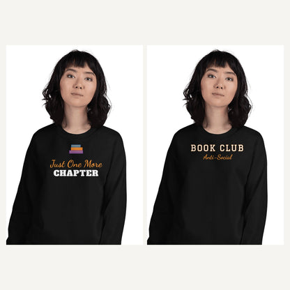 Bookish Sweatshirts for Book Lovers in Black, matching set