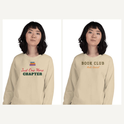 Bookish Sweatshirts for Book Lovers in Sand, matching set