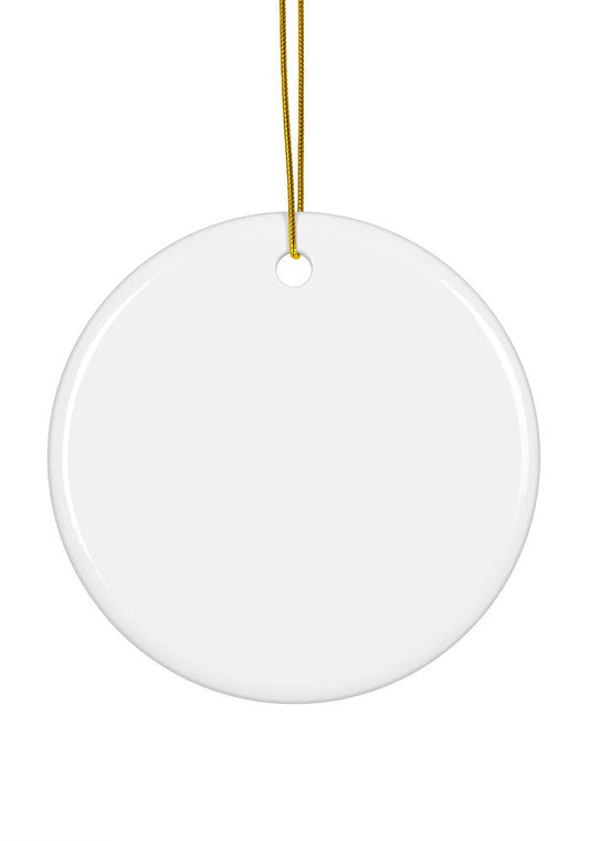 Custom ceramic Christmas ornament, circle shape