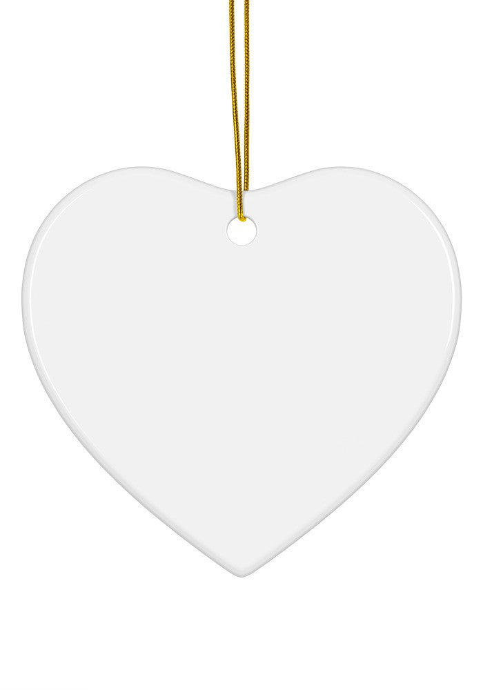 Custom ceramic Christmas ornament, heart shape