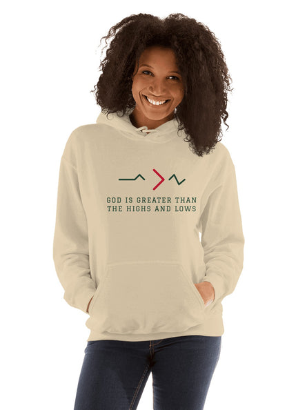 God Is Greater Than the Highs and Lows hoodie in Sand