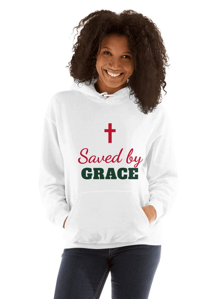 Saved by Grace hoodie in White
