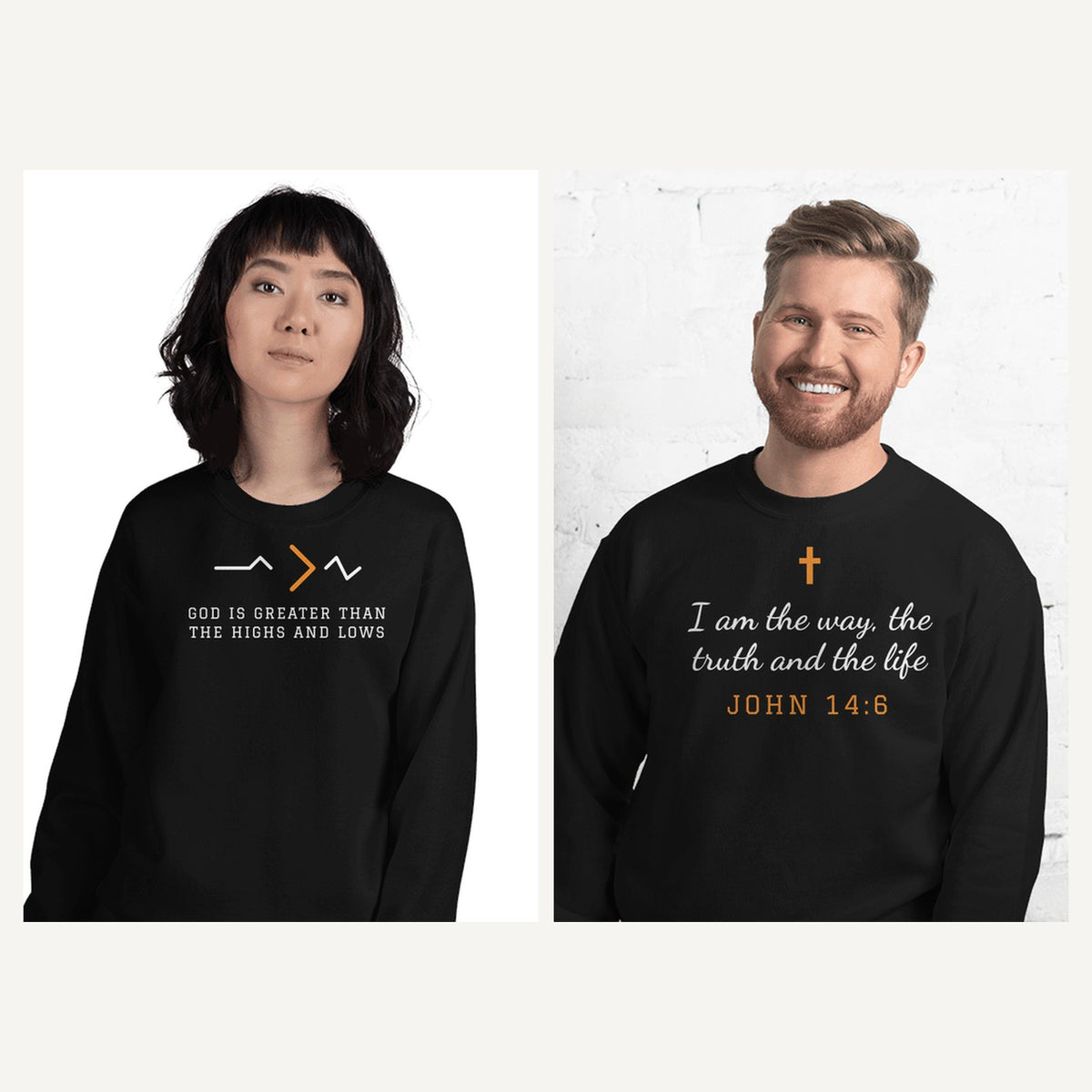 Christian Faith Sweatshirts in Black, matching set