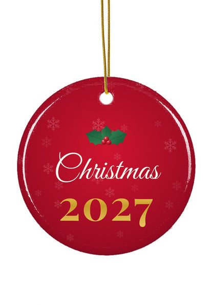 Classic Red ornament, circle shape