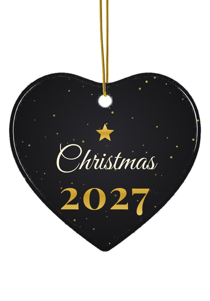 Black and Gold ornament, heart shape