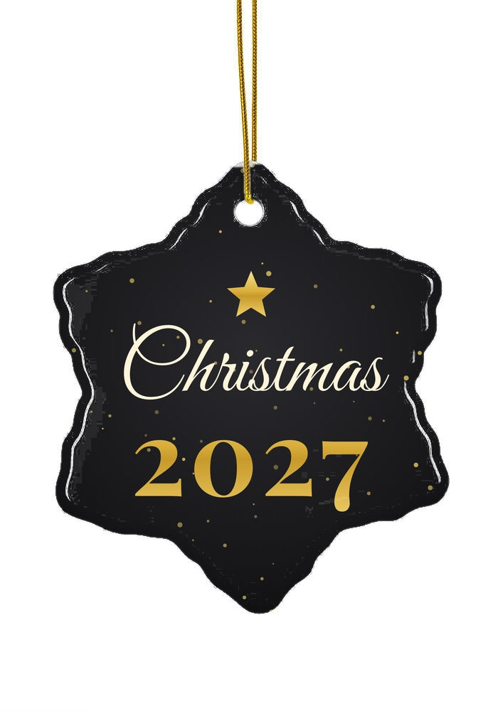 Black and Gold ornament, snowflake shape