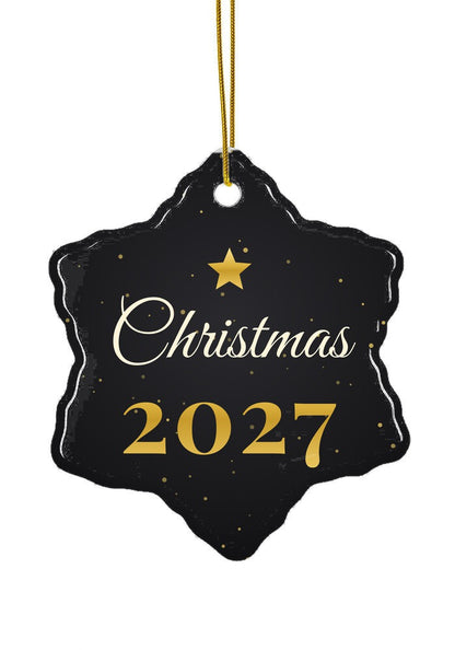 Black and Gold ornament, snowflake shape