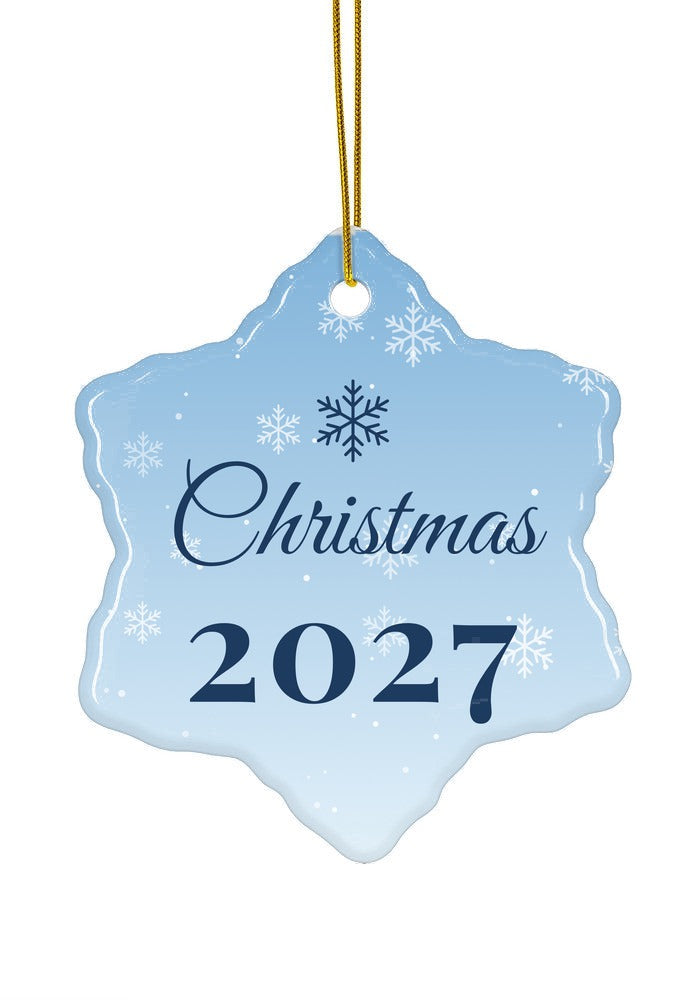 Snowy Blue ornament, snowflake shape