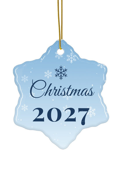 Snowy Blue ornament, snowflake shape