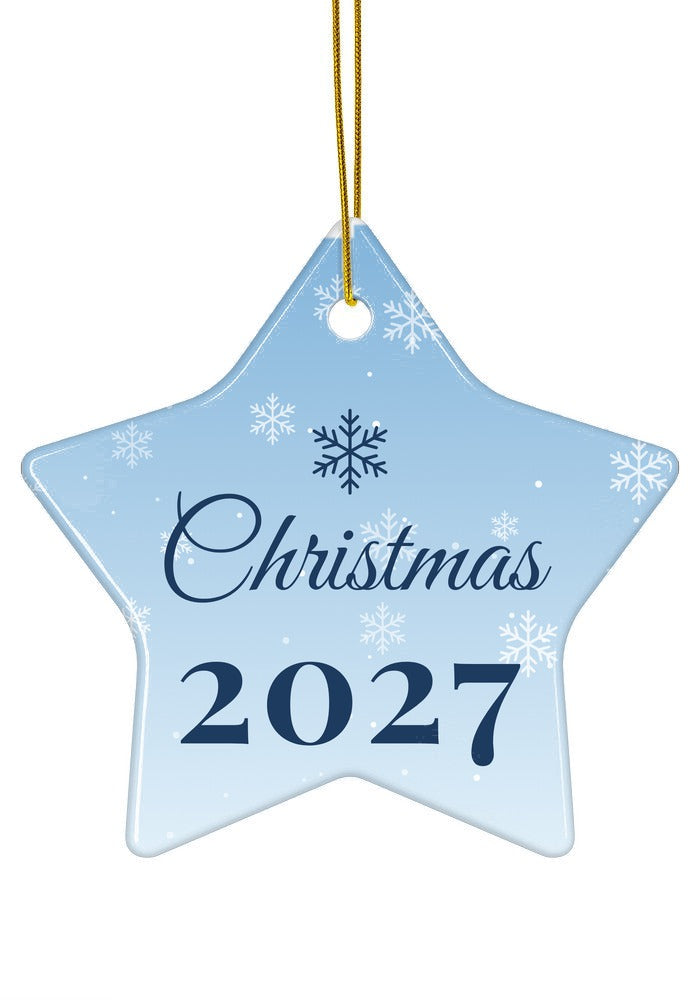 Snowy Blue ornament, star shape
