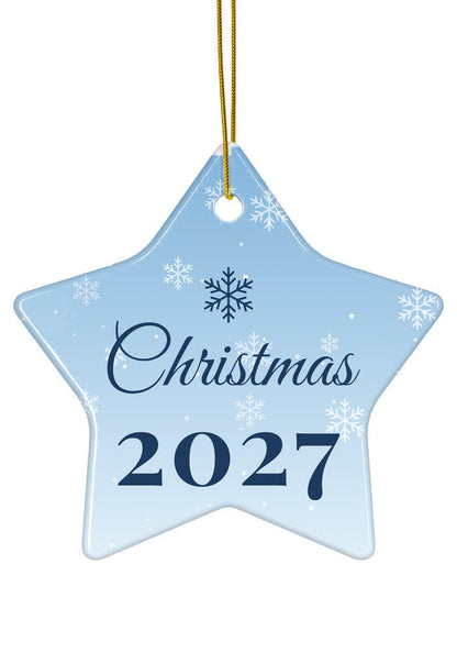Snowy Blue ornament, star shape
