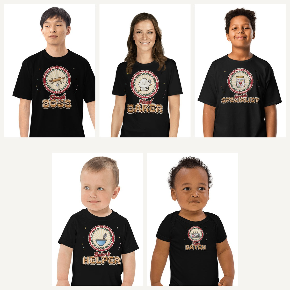 Christmas Baking Crew Family Shirts in Black, family set