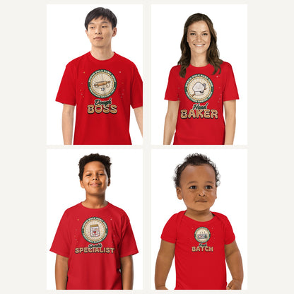 Christmas Baking Crew Family Shirts in Red, family set
